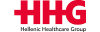 Κόκκινο λογότυπο HHG που λέει παρακάτω με μαύρο κείμενο 
